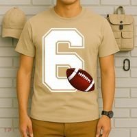 6th Birthday Football Big Number 6 Year Old T-Shirt thumb 6