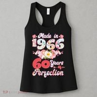 60th Birthday Floral Made In 1966 60 Years Of Perfection Women's Tank Top thumb 3