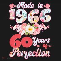 60th Birthday Floral Made In 1966 60 Years Of Perfection Women's Tank Top thumb 5