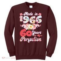 60th Birthday Floral Made In 1966 60 Years Of Perfection Sweatshirt thumb 0