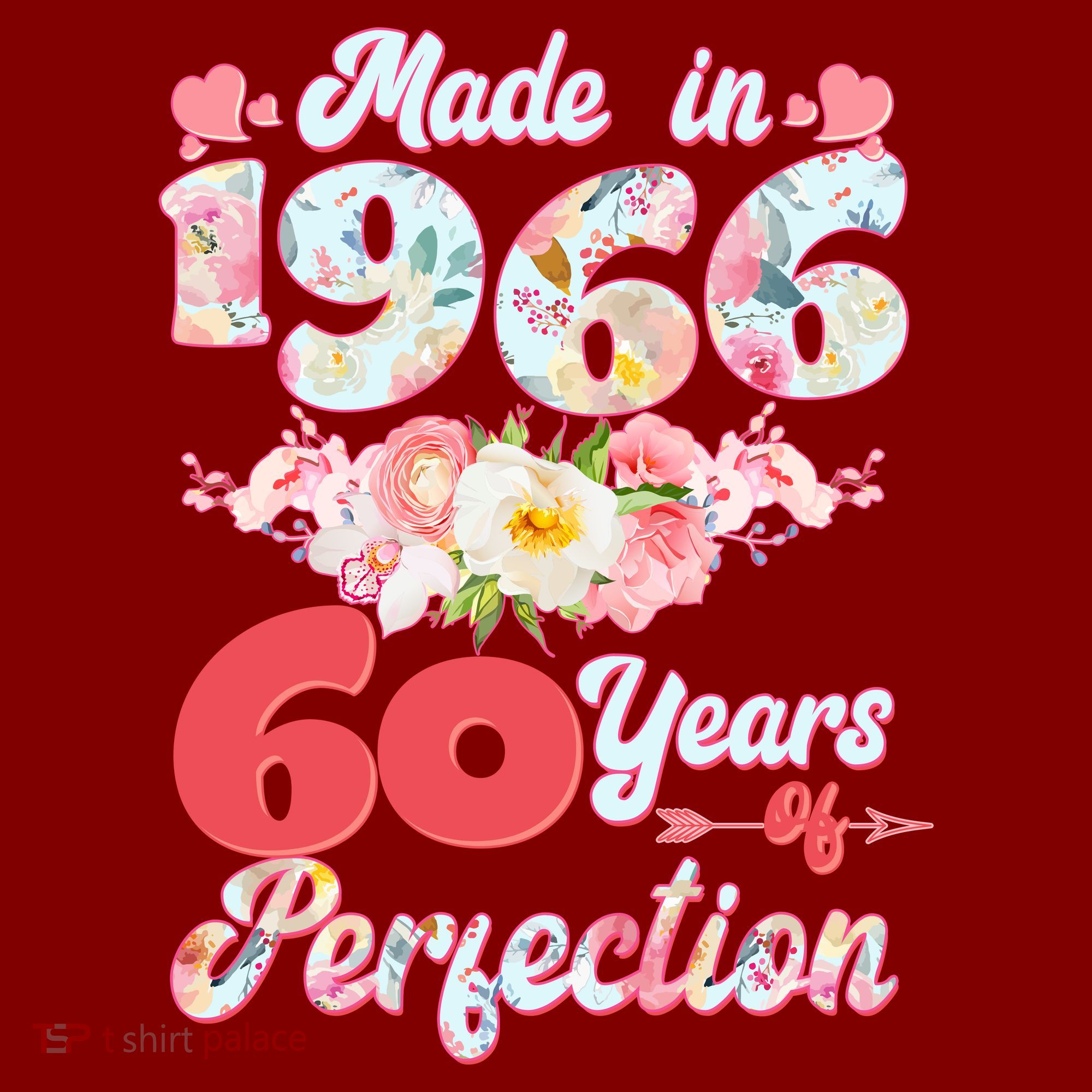 60th Birthday Floral Made In 1966 60 Years Of Perfection Sweatshirt