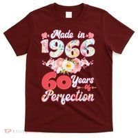 60th Birthday Floral Made In 1966 60 Years Of Perfection T-Shirt thumb 0