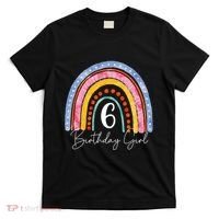 6th Birthday For Girl Rainbow 6 Year Old Birthday T-Shirt thumb 0