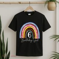 6th Birthday For Girl Rainbow 6 Year Old Birthday T-Shirt thumb 2
