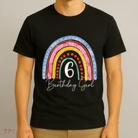 6th Birthday For Girl Rainbow 6 Year Old Birthday T-Shirt thumb 3