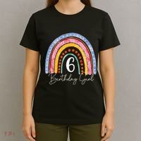 6th Birthday For Girl Rainbow 6 Year Old Birthday T-Shirt thumb 4