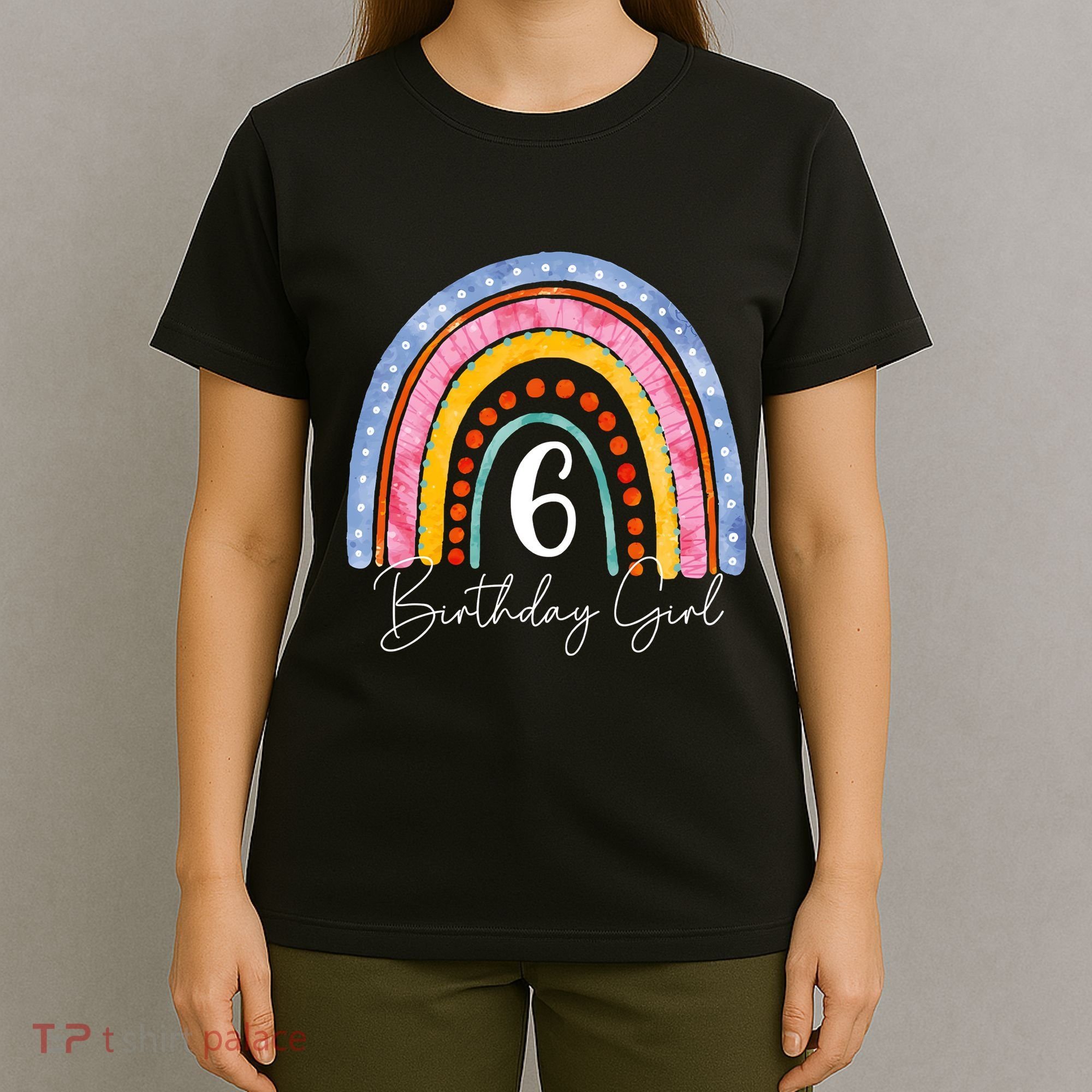 6th Birthday For Girl Rainbow 6 Year Old Birthday T-Shirt
