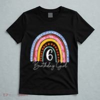 6th Birthday For Girl Rainbow 6 Year Old Birthday T-Shirt thumb 5