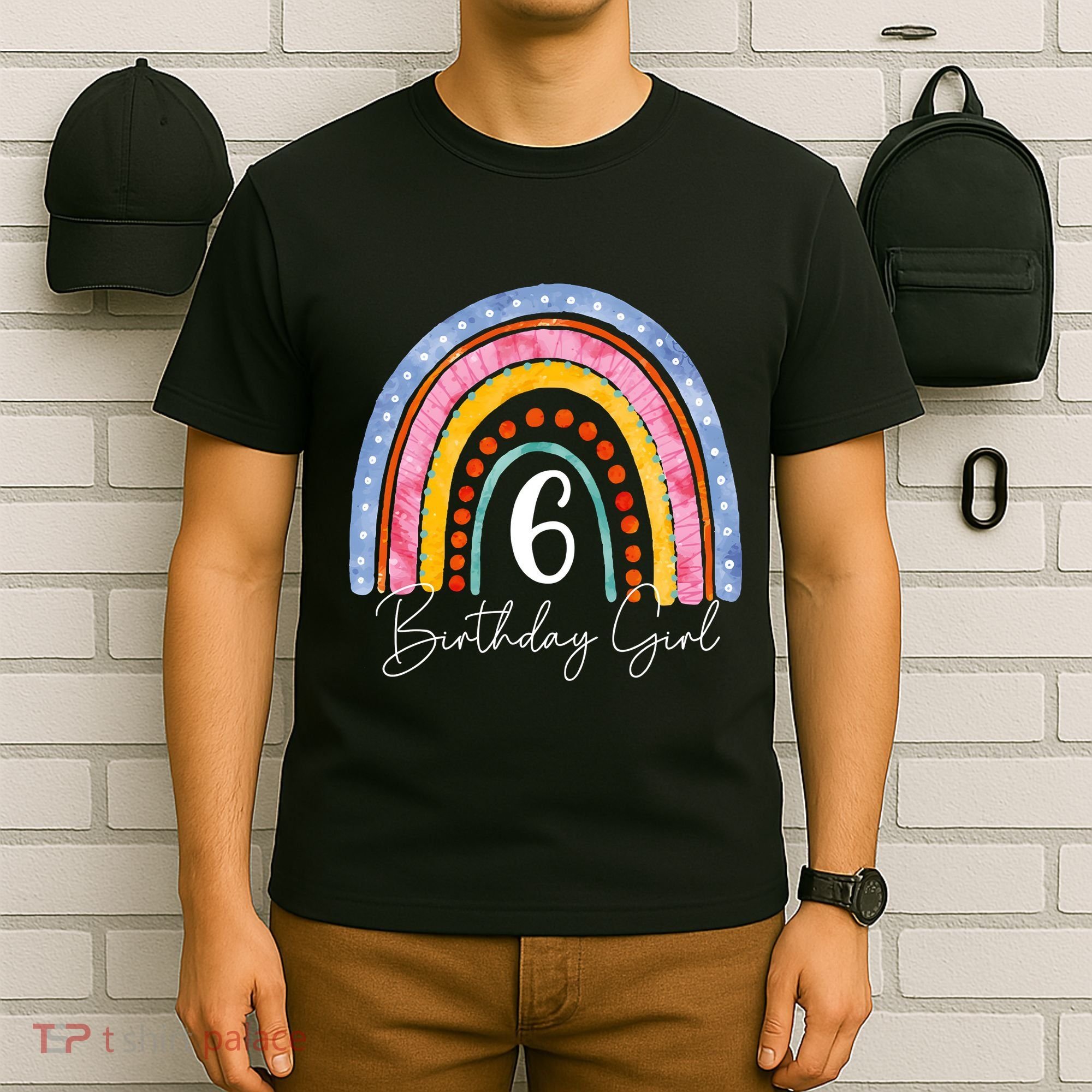 6th Birthday For Girl Rainbow 6 Year Old Birthday T-Shirt
