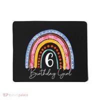 6th Birthday For Girl Rainbow 6 Year Old Birthday Mousepad thumb 0