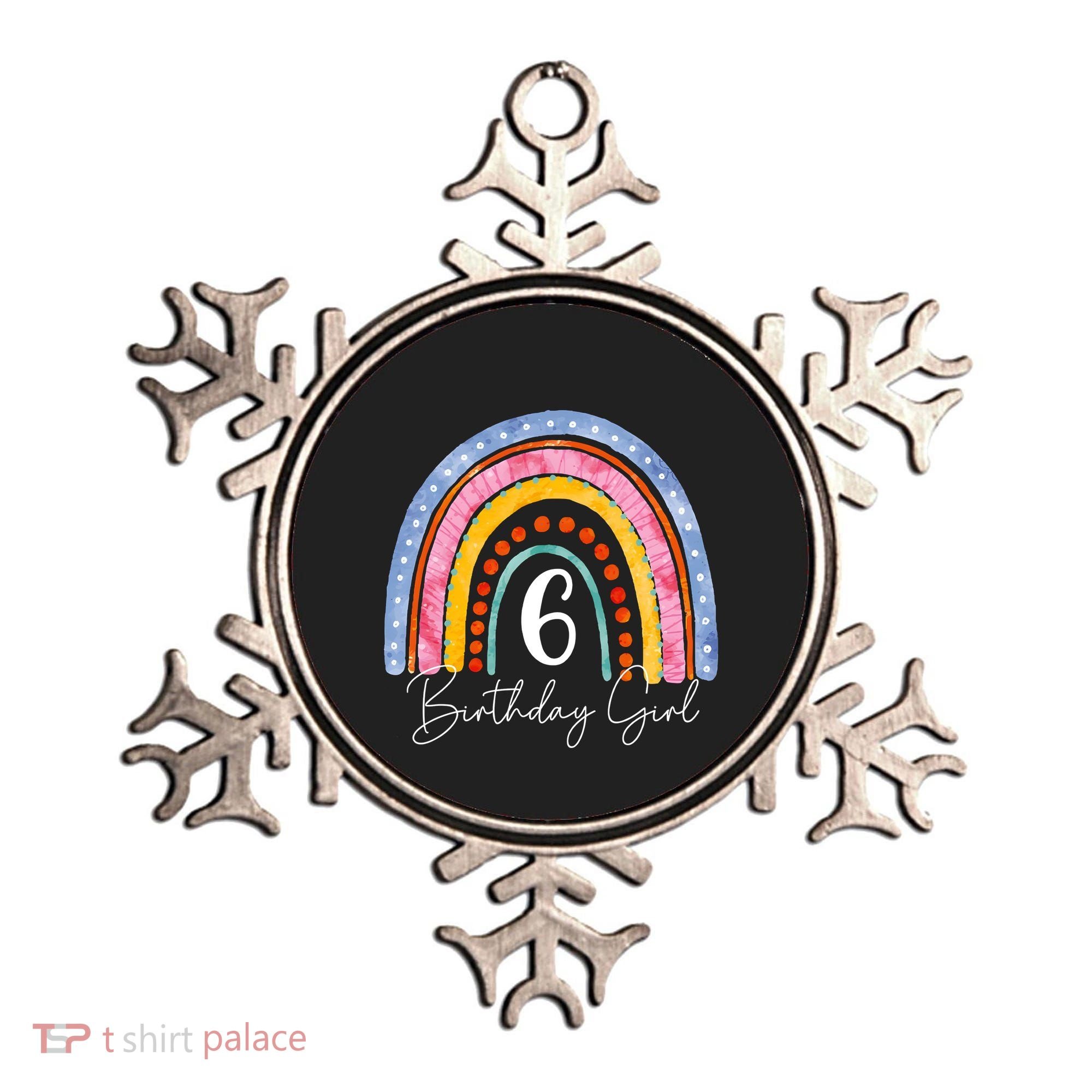 6th Birthday For Girl Rainbow 6 Year Old Birthday Ornament