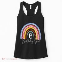6th Birthday For Girl Rainbow 6 Year Old Birthday Women's Tank Top thumb 0
