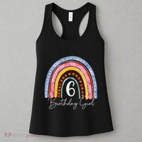 6th Birthday For Girl Rainbow 6 Year Old Birthday Women's Tank Top thumb 3