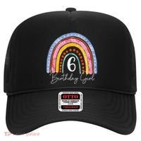 6th Birthday For Girl Rainbow 6 Year Old Birthday Hat thumb 0