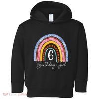 6th Birthday For Girl Rainbow 6 Year Old Birthday Toddler Hoodie thumb 0