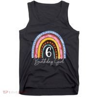 6th Birthday For Girl Rainbow 6 Year Old Birthday Tank Top thumb 0