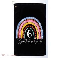 6th Birthday For Girl Rainbow 6 Year Old Birthday Golf Towel thumb 0