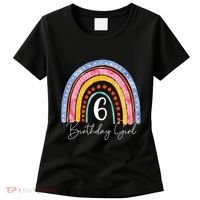 6th Birthday For Girl Rainbow 6 Year Old Birthday Women's T-Shirt thumb 0