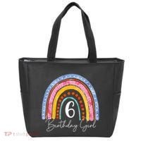 6th Birthday For Girl Rainbow 6 Year Old Birthday Tote Bag thumb 0