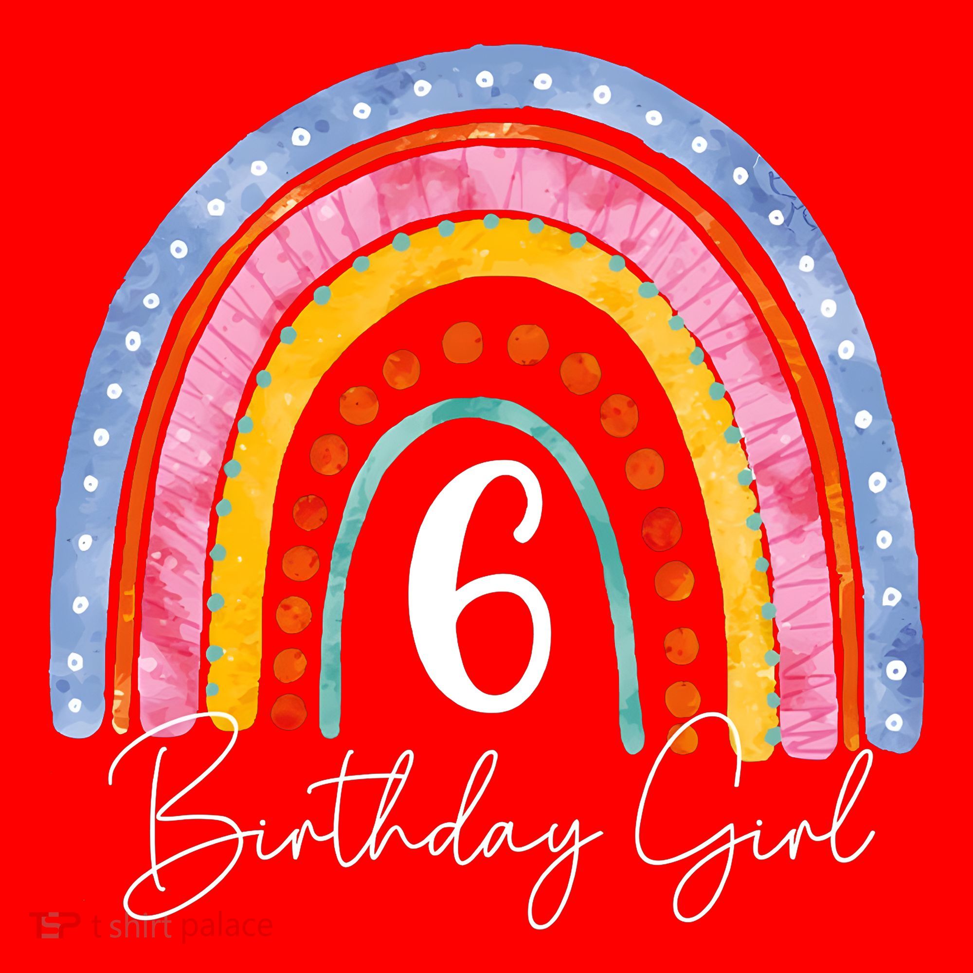 6th Birthday For Girl Rainbow 6 Year Old Birthday Santa Hat