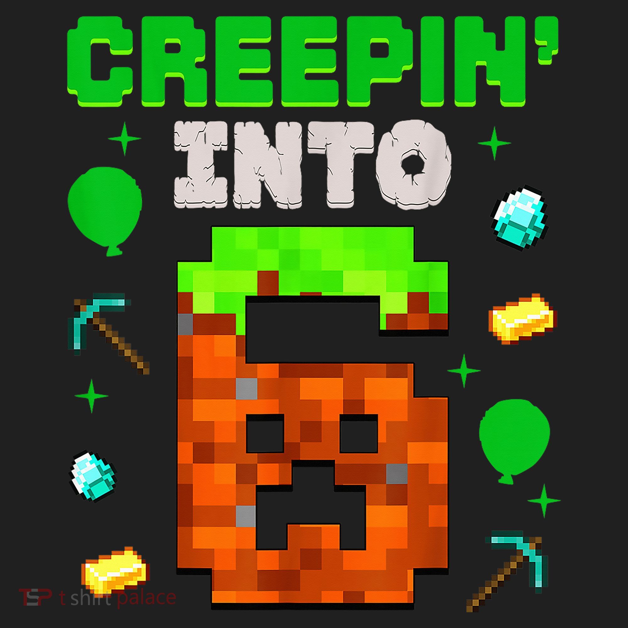 6th Birthday Gamer Pixel Style Creepin’ Into 6 Video Game Party Beanie