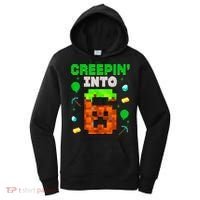 6th Birthday Gamer Pixel Style Creepin’ Into 6 Video Game Party Women's Hoodie thumb 0
