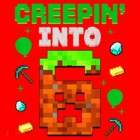 6th Birthday Gamer Pixel Style Creepin’ Into 6 Video Game Party Santa Hat thumb 1