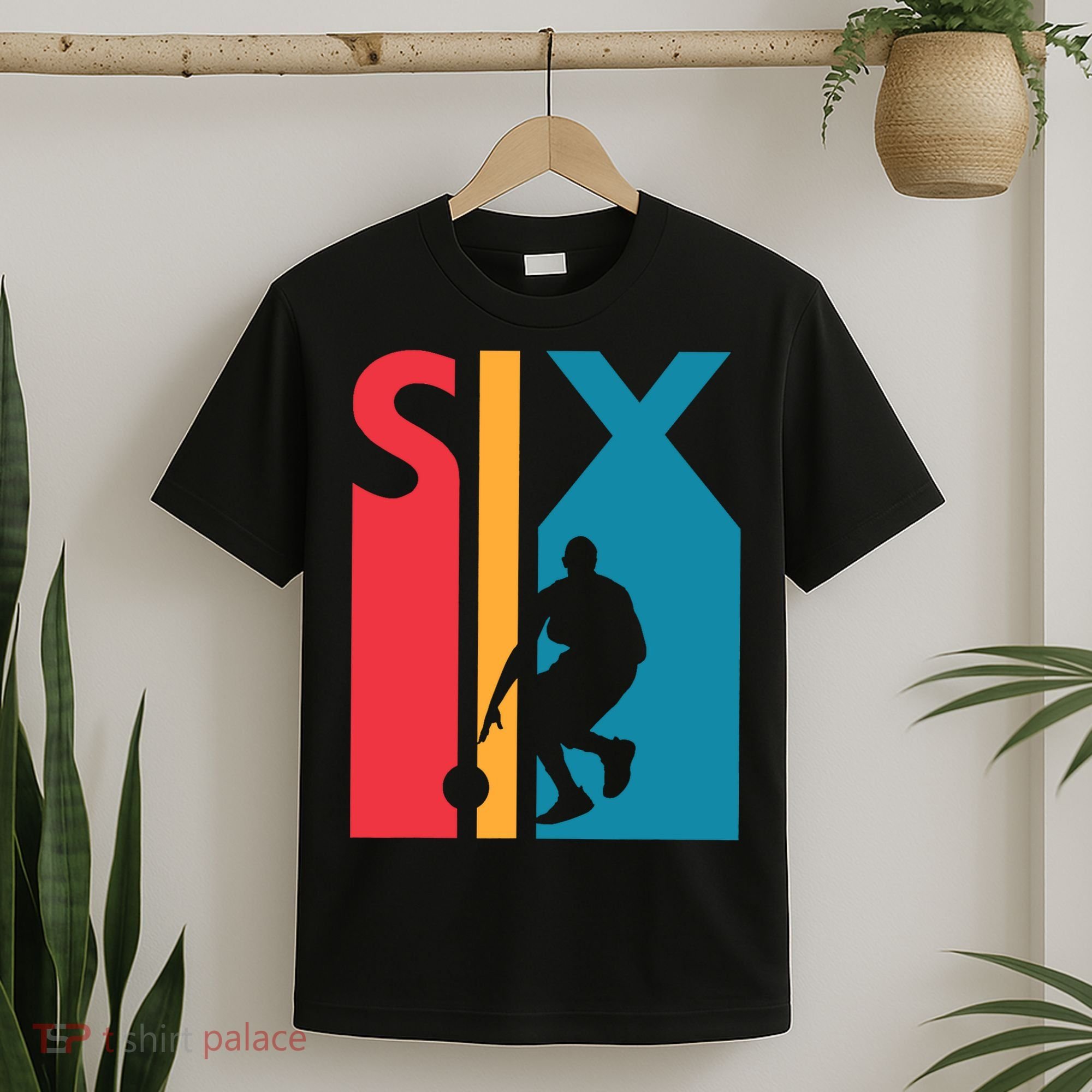 6th Birthday Gift Six Vintage Basketball 6 Year Old T-Shirt