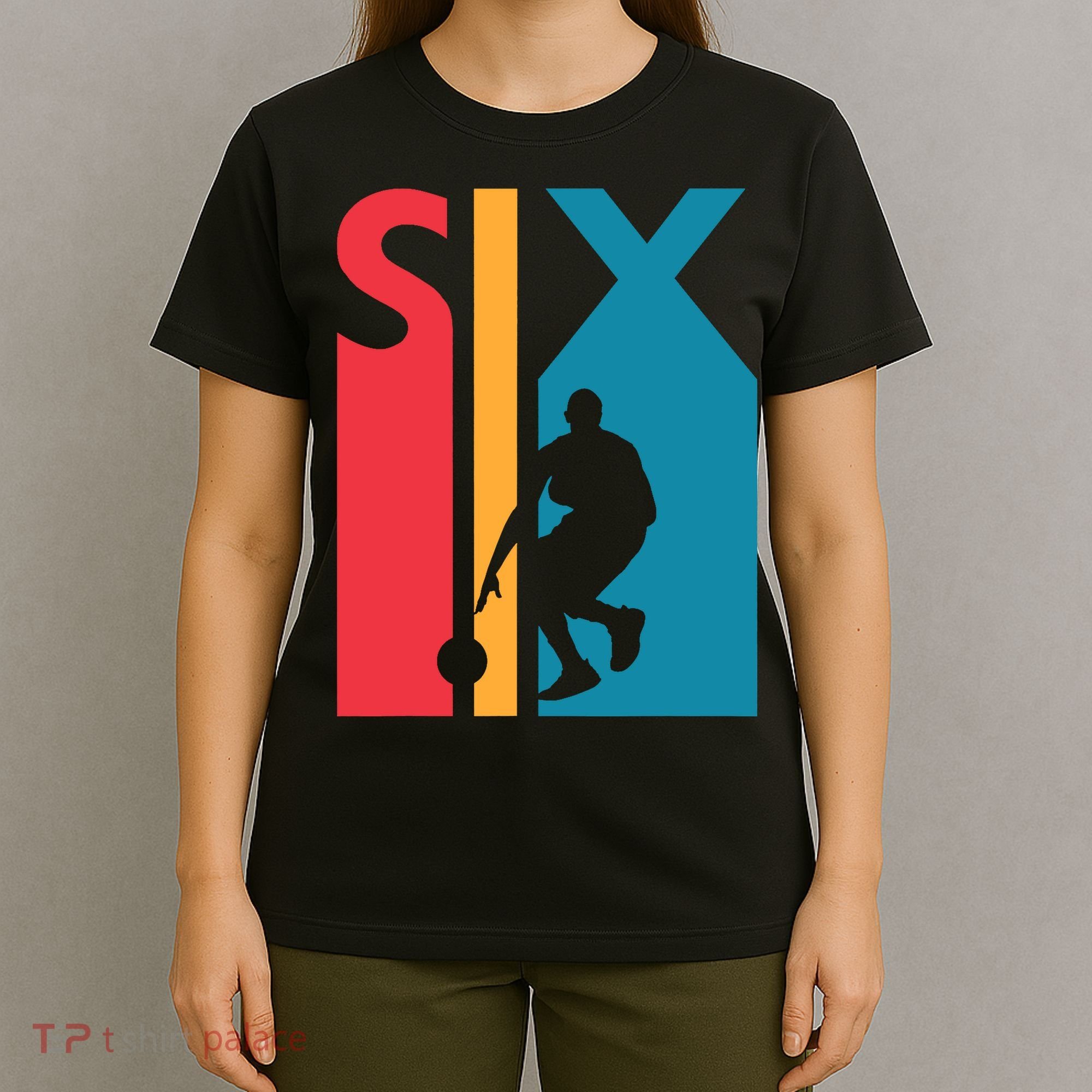 6th Birthday Gift Six Vintage Basketball 6 Year Old T-Shirt