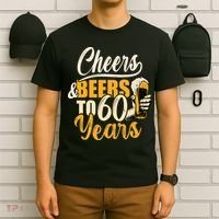 60th Birthday Gift Cheers And Beers To Sixty Years Funny T-Shirt thumb 6