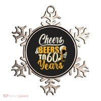60th Birthday Gift Cheers And Beers To Sixty Years Funny Ornament thumb 0