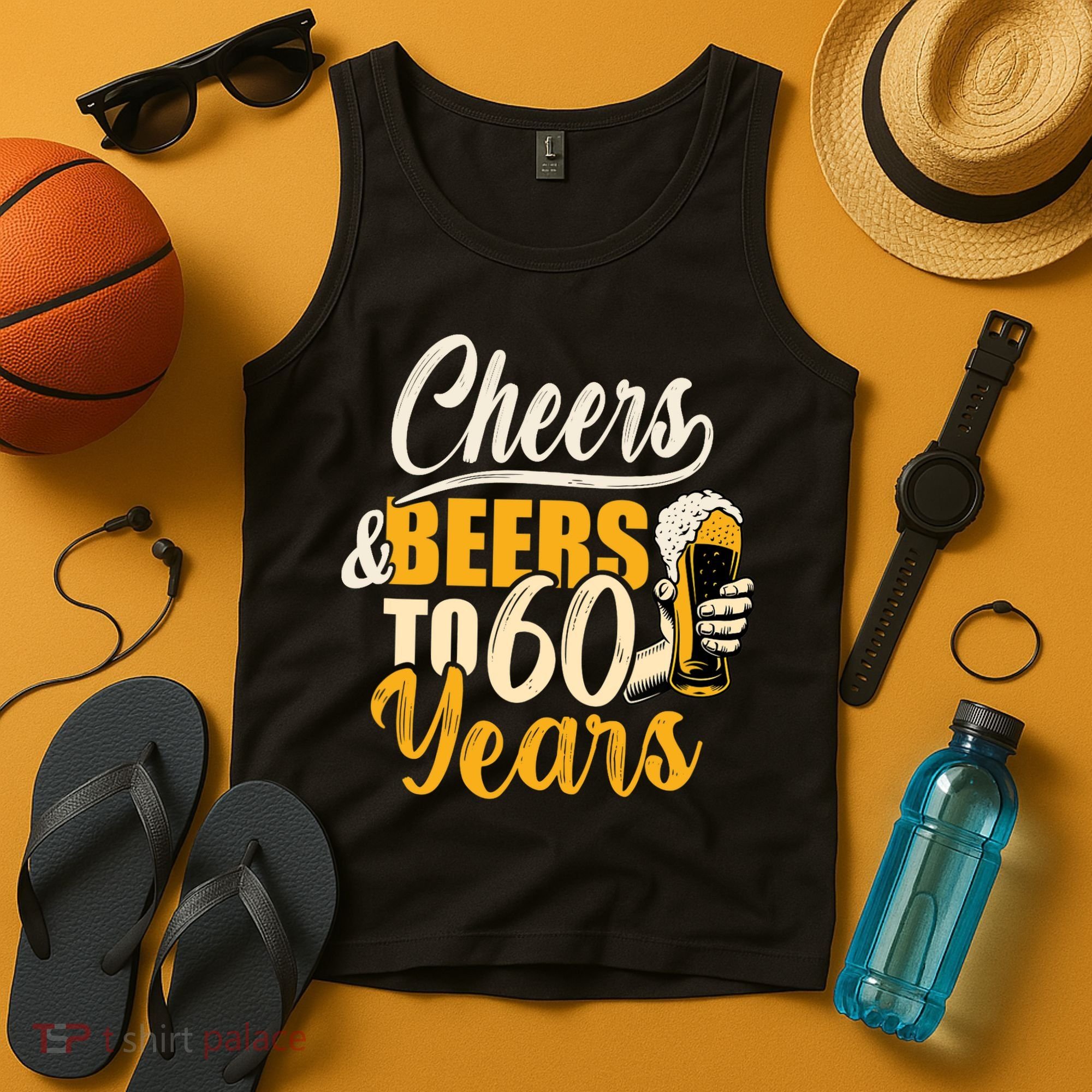 60th Birthday Gift Cheers And Beers To Sixty Years Funny Tank Top