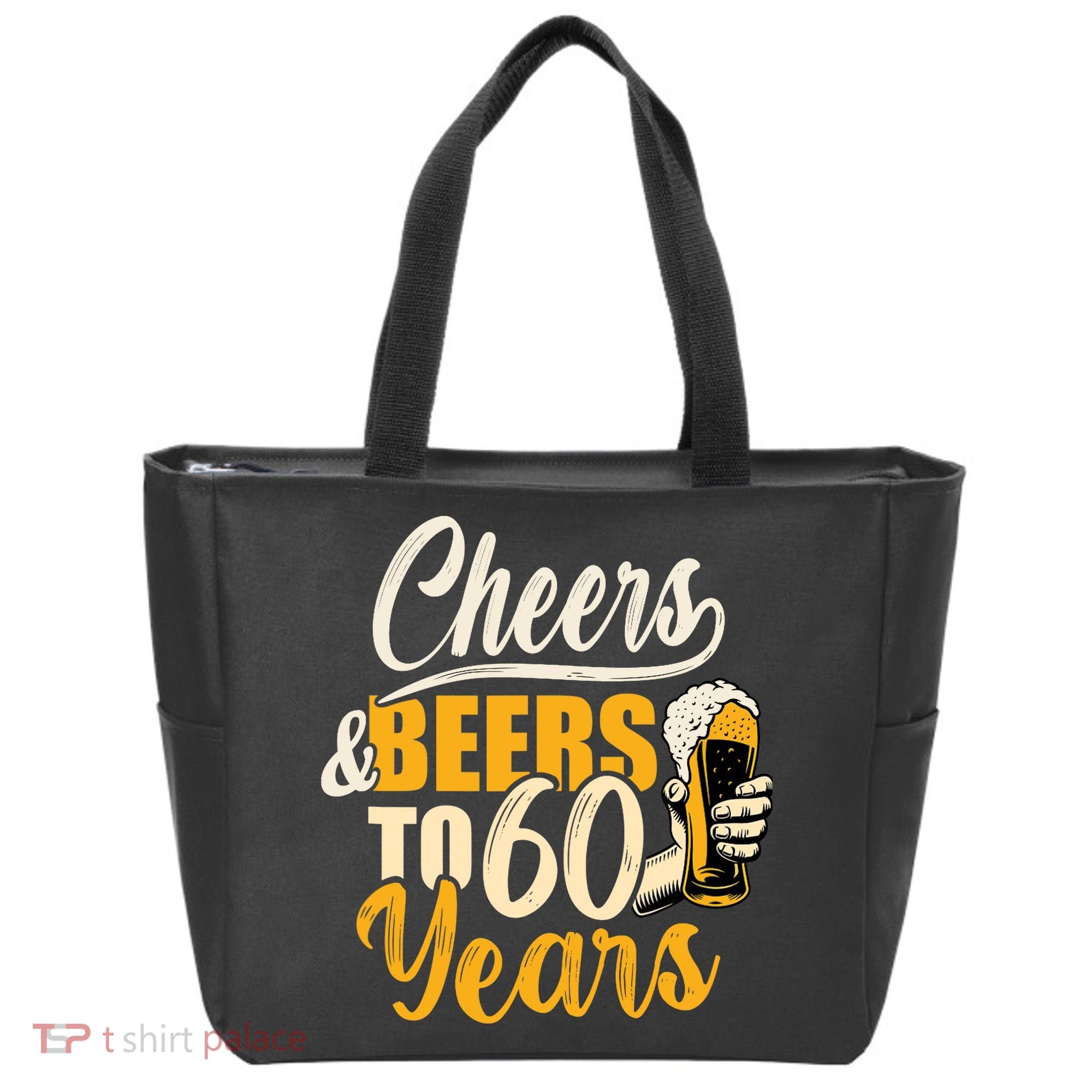 60th Birthday Gift Cheers And Beers To Sixty Years Funny Tote Bag