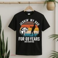 69th Birthday Gift For Fisherman Funny Fishing 69 Bday T-Shirt thumb 2