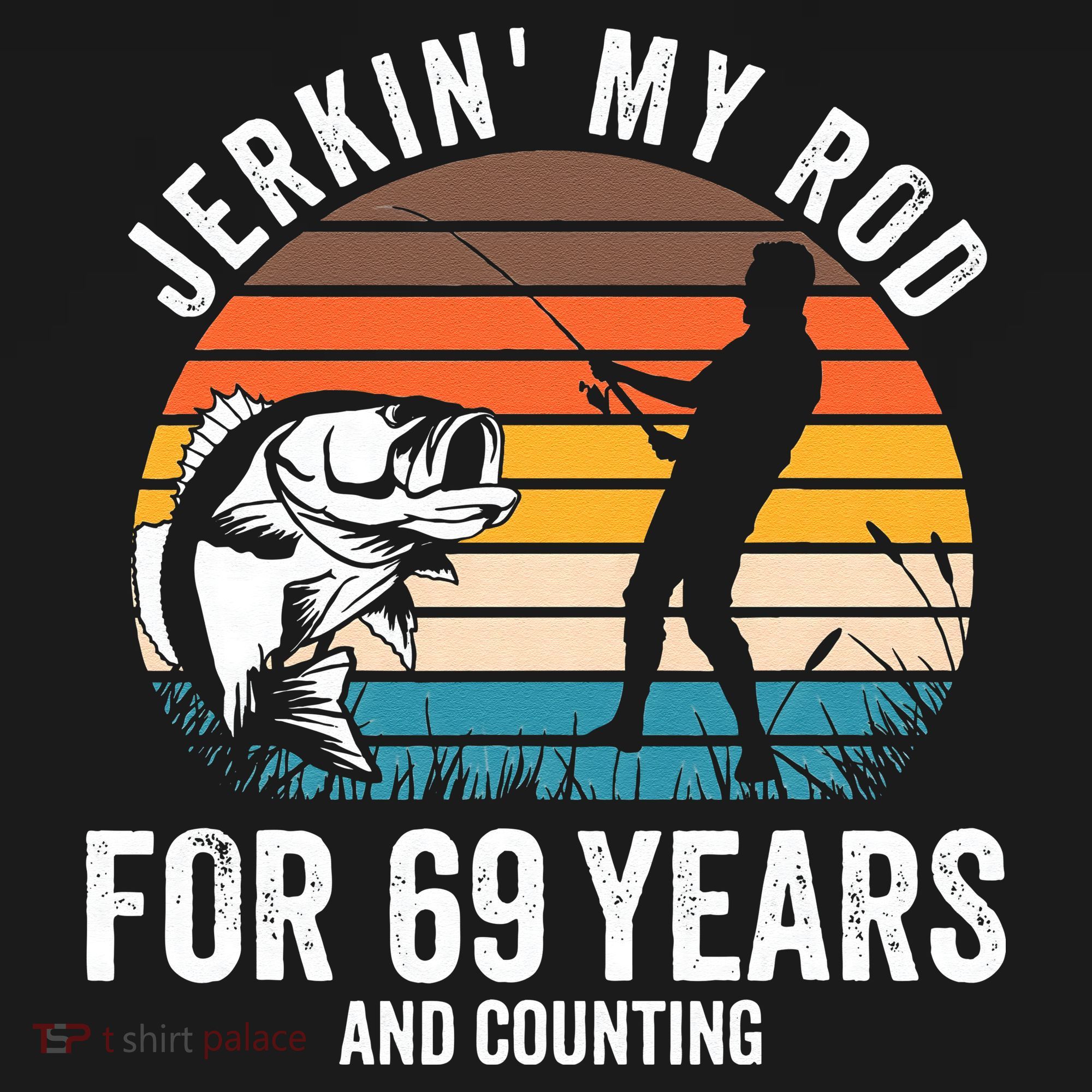 69th Birthday Gift For Fisherman Funny Fishing 69 Bday Women's Tank Top
