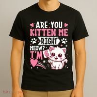 6th Birthday Girl 6 Year Old Kitten Cat Happy Bday T-Shirt thumb 3