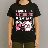 6th Birthday Girl 6 Year Old Kitten Cat Happy Bday T-Shirt thumb 4