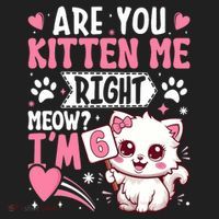6th Birthday Girl 6 Year Old Kitten Cat Happy Bday Beanie thumb 2