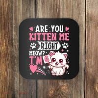 6th Birthday Girl 6 Year Old Kitten Cat Happy Bday Coaster thumb 0