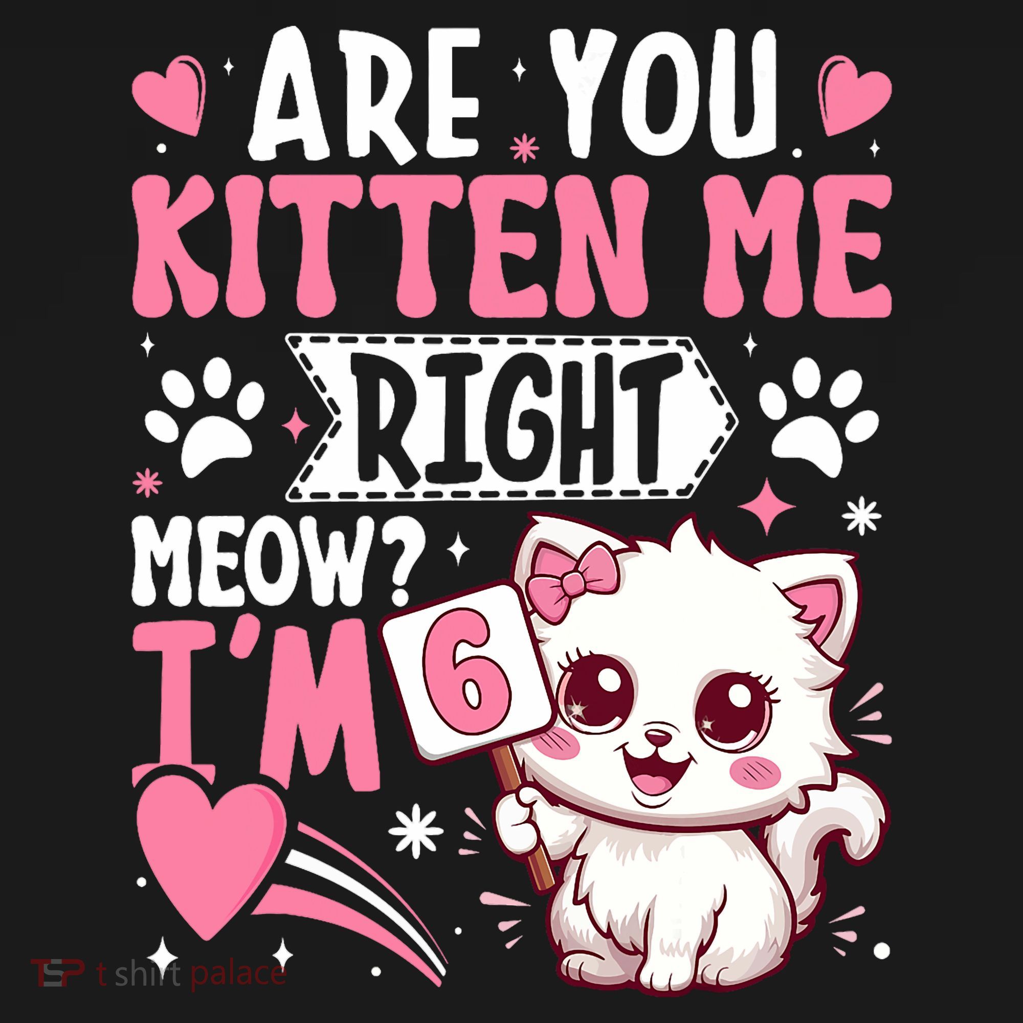 6th Birthday Girl 6 Year Old Kitten Cat Happy Bday Mousepad