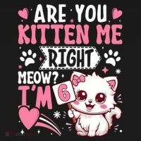 6th Birthday Girl 6 Year Old Kitten Cat Happy Bday Women's Tank Top thumb 5