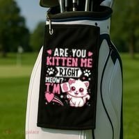 6th Birthday Girl 6 Year Old Kitten Cat Happy Bday Golf Towel thumb 2