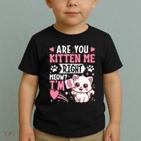 6th Birthday Girl 6 Year Old Kitten Cat Happy Bday Toddler T-Shirt thumb 2