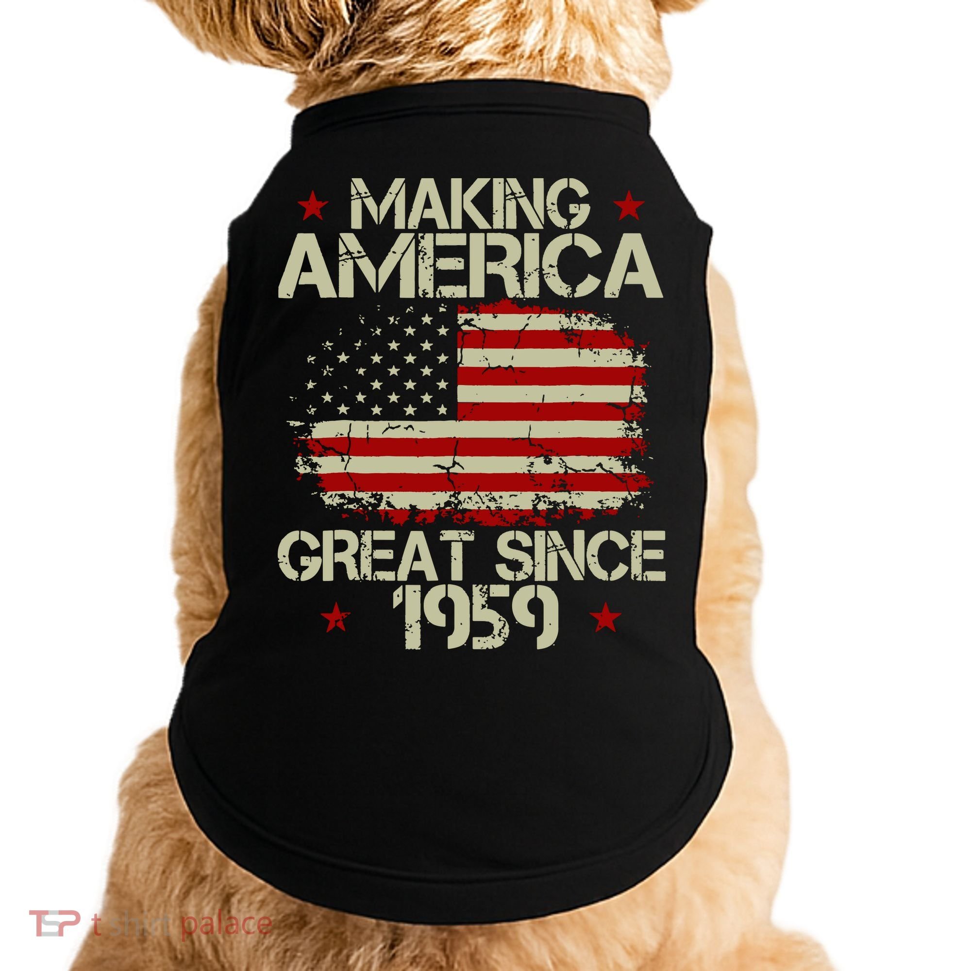 60th Birthday Gifts Making America Great Since 1959 Doggie Tank