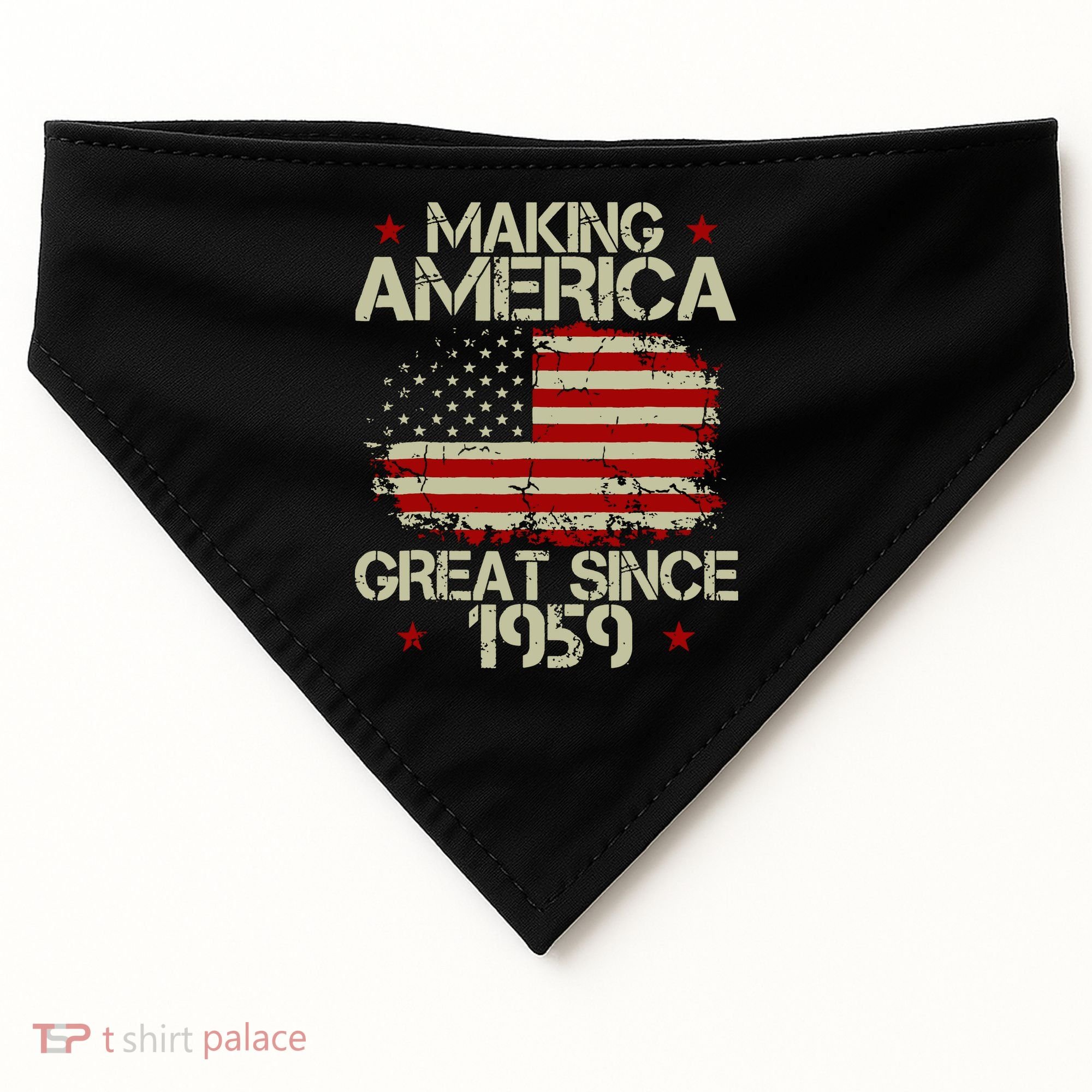60th Birthday Gifts Making America Great Since 1959 USA-Made Doggie Bandana