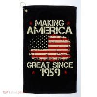 60th Birthday Gifts Making America Great Since 1959 Golf Towel thumb 0