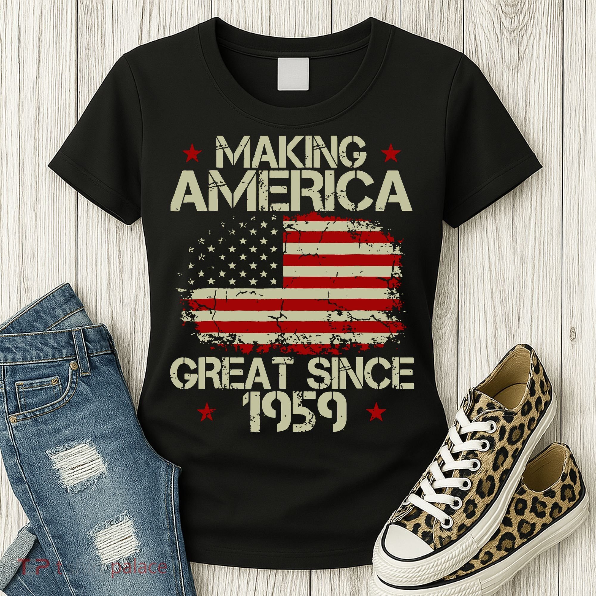 60th Birthday Gifts Making America Great Since 1959 Women's T-Shirt