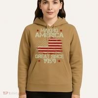 60th Birthday Gifts Making America Great Since 1959 Hoodie thumb 5
