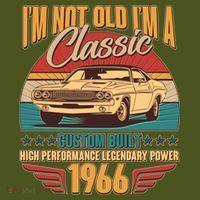 60th Birthday I'm Not Old I'm A Classic Custom Built Car 1966 Long Sleeve Shirt thumb 2