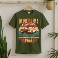 60th Birthday I'm Not Old I'm A Classic Custom Built Car 1966 T-Shirt thumb 2